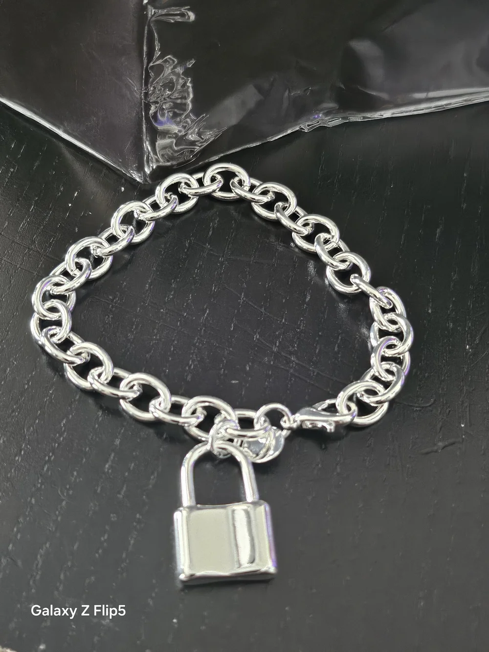 Silver Padlock Link Bracelet - Women's Accessory